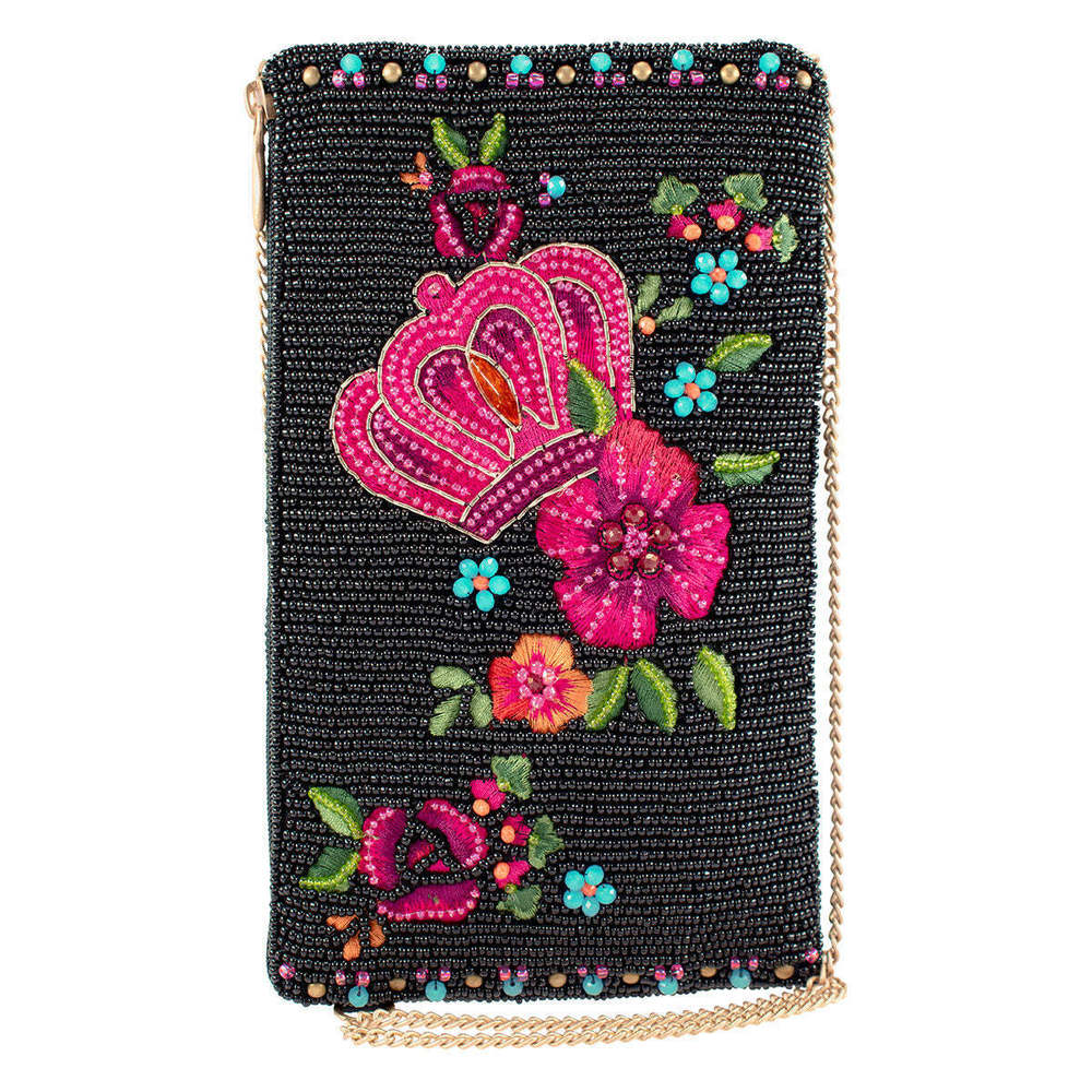 Mary Frances Crown Me Crossbody Phone Bag Black Hand bag NEW